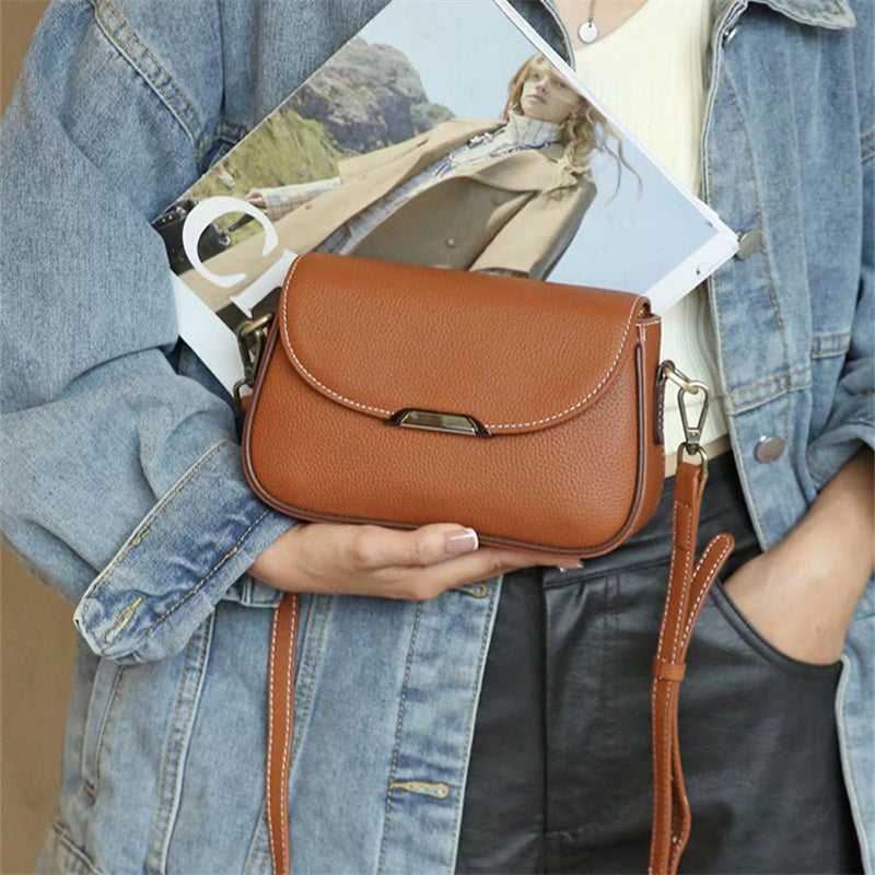 Women's Premium New Arrival Small Square Shoulder Bag – Stylish Versatile Casual Commuter Bag in Genuine Cowhide Leather