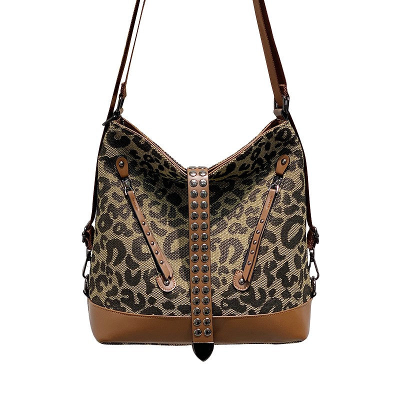 Chic Leopard Print Backpack for Women – Multi-Functional Large Travel Daypack, Perfect for Everyday Style