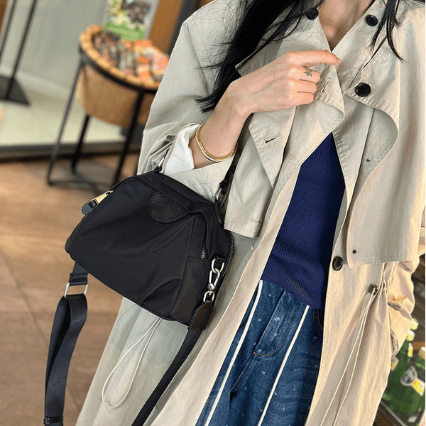 Women's Waterproof Oxford Crossbody Shoulder Bag – Small Casual Mommy Bag in Nylon Canvas