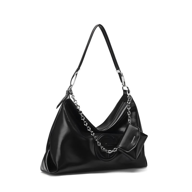 Fall Winter Tote Crossbody Bag for Petite Women, Large Capacity Black Handbag