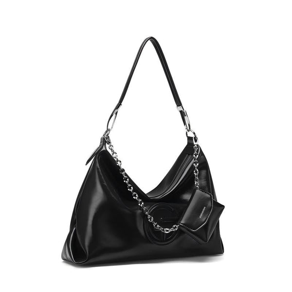 Fall Winter Tote Crossbody Bag for Petite Women, Large Capacity Black Handbag