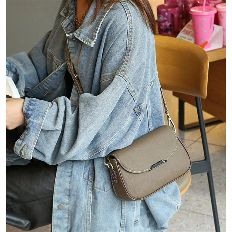 Women's Premium New Arrival Small Square Shoulder Bag – Stylish Versatile Casual Commuter Bag in Genuine Cowhide Leather