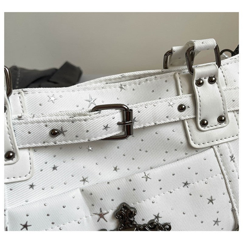 Motorcycle Punk Style Star Armpit Bag for Women Large Capacity Shoulder Bag Crossbody Bag Motorcycle Bag Handbag