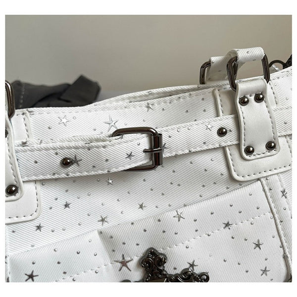 Motorcycle Punk Style Star Armpit Bag for Women Large Capacity Shoulder Bag Crossbody Bag Motorcycle Bag Handbag
