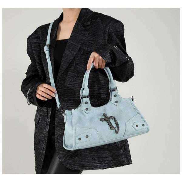 Millennium motorcycle bag punk armpit bag 2026 new handbag rivet bag cross street shoulder bag
