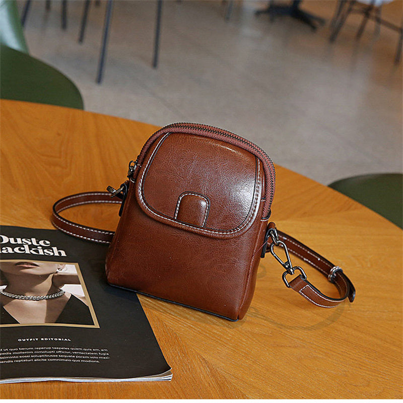 Women's Soft Leather Crossbody Phone Bag – Versatile & Elegant Small Shoulder Bag
