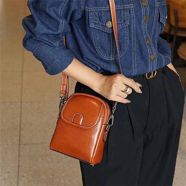 Women's Soft Leather Crossbody Phone Bag – Versatile & Elegant Small Shoulder Bag