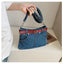 retro denim single-shoulder crossbody bag women's belt decoration creative bag denim skirt bag