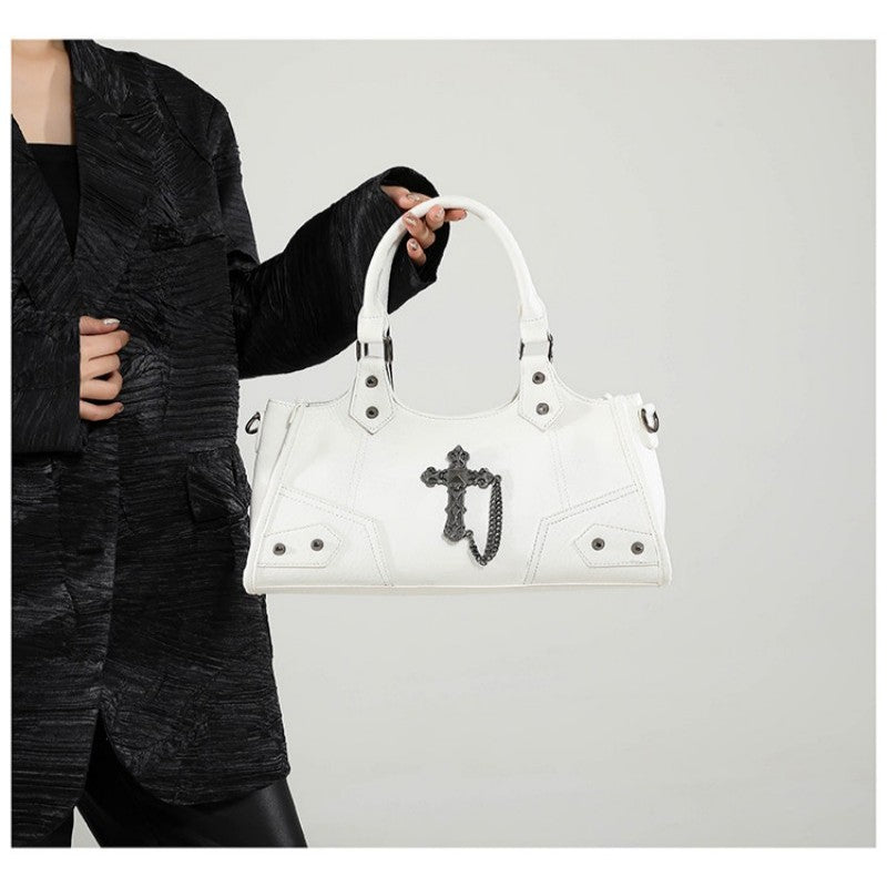 Millennium motorcycle bag punk armpit bag 2026 new handbag rivet bag cross street shoulder bag