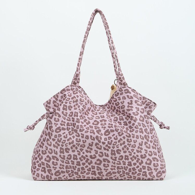 Pink Leopard Print Sweet & Cool Canvas Tote Bag
