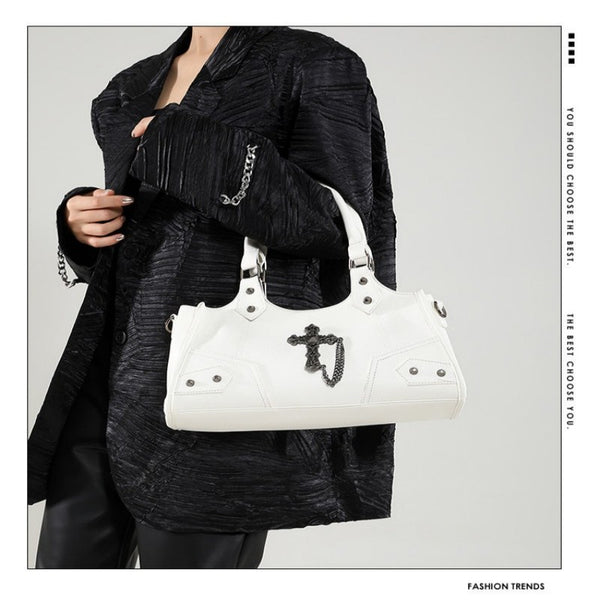 Millennium motorcycle bag punk armpit bag 2026 new handbag rivet bag cross street shoulder bag