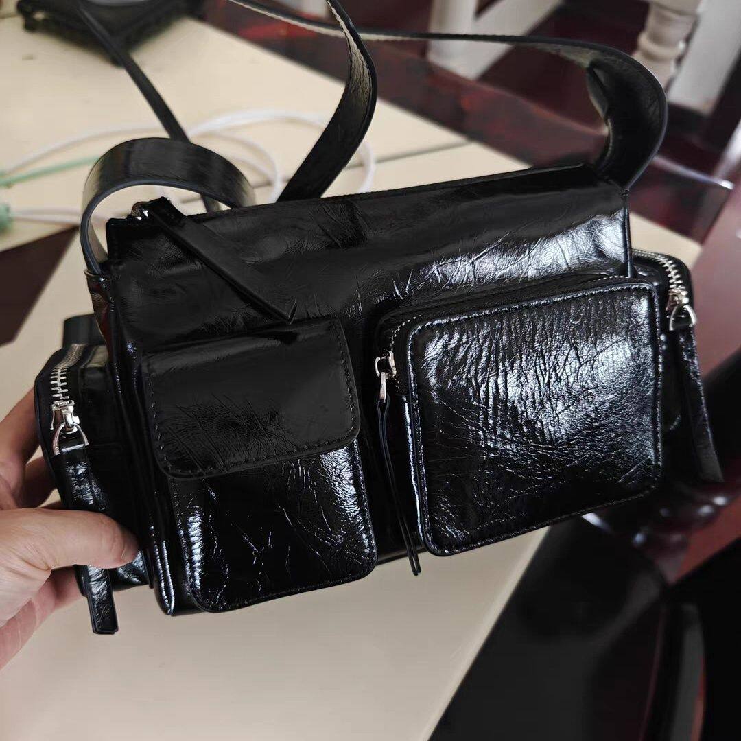 Black/Green Zippered Sweet Gothic Punk Crossbody Bag