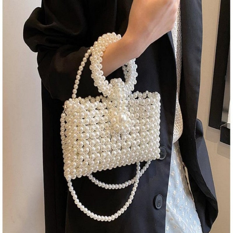 Mini Handbag for Women 2026 New Fashion Pearl Chain Crossbody Bag Summer Popular Single Shoulder Bag Red