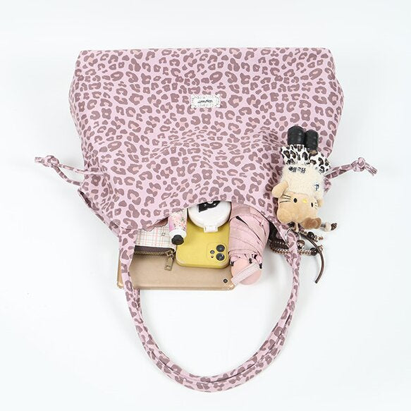 Pink Leopard Print Sweet & Cool Canvas Tote Bag