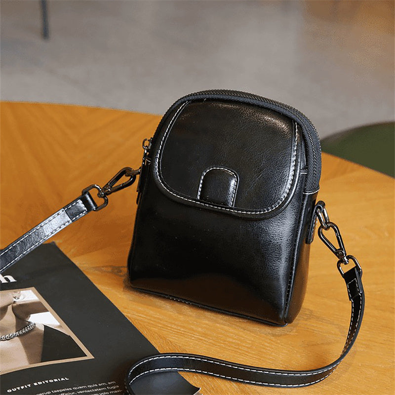 Women's Soft Leather Crossbody Phone Bag – Versatile & Elegant Small Shoulder Bag