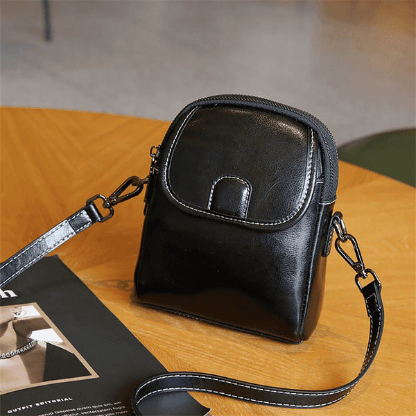Women's Soft Leather Crossbody Phone Bag – Versatile & Elegant Small Shoulder Bag